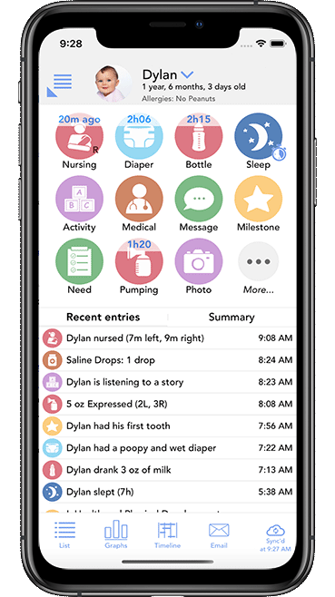 baby food tracking app